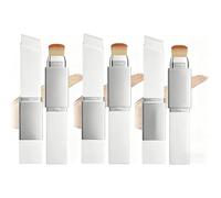 2 in 1 Color Changing Foundation Stick, Korean Makeup Color-Changing Foundation Stick With Detachable Brush, Full To Medium Coverage Base Makeup, For All Skin Types Natural Coverage (3PCS)