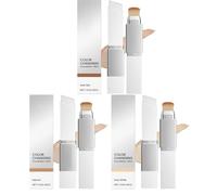 2 In 1 Color Changing Foundation Stick With Detachable Brush, 3Pc Foundations Full Coverage With Makeup Brushes, Cover Cream Stick White Korean Foundation Stick for All Skin Types (3 Colour)