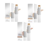 2 In 1 Color Changing Foundation Stick With Detachable Brush, Foundations Full Coverage With Makeup Brushes, Cover Cream Stick White Korean Foundation Stick for All Skin Types (3Pc)