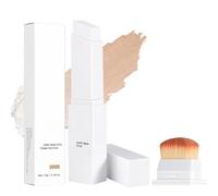 2 in 1 Color Changing Foundation Stick with Makeup Brush, Dual Ended White Foundation Stick, Lightweight Full Coverage, Hydrating & Long-Lasting Base Makeup for Natural Finish (3#Natural)