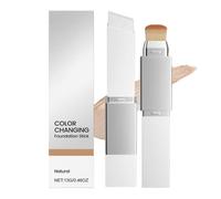 2-in-1 Colour Changing Foundation Stick with Brush,Full Coverage Waterproof & Long-Lasting Cream Foundation,Skin Tint Stick,Cover Up Sti/ck Concealer,Concealer Sti/ck for All Skin Types(Natural)