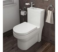 2 in 1 Compact Basin Close Coupled Toilet Combo Space Saver Cloakroom Unit