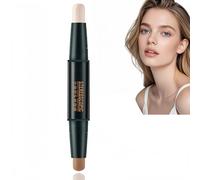 2-in-1 Contour and Highlighter Stick,Dual-Ended Highlighter Makeup Pen & Contouring Stick for Face Shaping,Long Lasting Waterproof Cream Bronzer & Highlight Sticks Make Up Kit for All Skin Tones(02#)