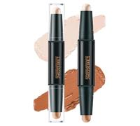2-in-1 Contour and Highlighter Stick - Highlight & Contour Bronzer Stick, Long Lasting & Waterproof Highlighter Makeup Contour stick Kit for Light Skin Face Makeup