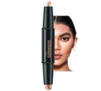 2-in-1 Contour and Highlighter Stick Kit - Smooth Sculpting Bronzer for Medium Skin Tone - Long Lasting and Waterproof Contour Sticks for Light Skin Makeup
