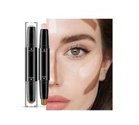 2-in-1 Contour,Highlighter & Contour Stick,Brighten Shadow with Brush Kit,Smooth Sculpting Bronzer for Medium Skin Tone, Long Lasting & Waterproof Contour Sticks Kit for Light Skin Face Makeup