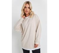 Yours Curve Natural Brown 2-In-1 Jumper - Women's - Plus Size Curve