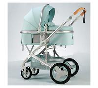 2 in 1 Convertible Baby Stroller,Foldable Pram Carriage,High Landscape Infant Carriage,Newborn Reversible Bassinet Pram,Anti-Shock Toddler Pushchair(Blue)
