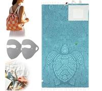 2-in-1 Convertible Towel & Backpack, Beach Towel Backpack, with Inner Zip Pocket & Sand-Repelling Fabric - Oversized Microfiber Wearable Beach Bag, Absorbent for Camping Yoga & Travel (F#)