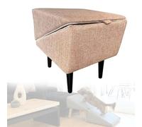 2-in-1 Convertible Wooden Home Step Stool Dog Ramp Stairs,Folding Non Slip Split Dog Ramp Ottoman for Elderly and Injured Dogs to Get on Bed Couch,Khaki