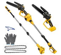 2 in 1 Cordless 8 inch Pole Saw & Mini Chainsaw Compatible with Dewalt 18V 20V (No Battery), Brushless Motor with 6.5Ft Extension Pole, Handheld Chain Saw for High & Low Tree Branch Cutting Trimming