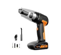 2-in-1 Cordless Car Vacuum Cleaner & Tyre Inflator - High Power Portable Air Compressor with LED Light Digital Display for Car Home Use