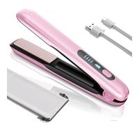 2 in 1 Cordless Hair Straightener & Curler, Wireless Mini Flat Iron for Women, USB Rechargeable Travel Hair Straighteners with 5000mAh Battery, Ceramic Coating for On-the-Go Styling