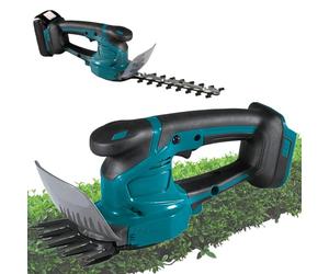 2-in-1 Cordless Hedge Trimmer and Grass Shear with Stepless Speed Regulation and Grass Deflector for Shrub, Garden, and Grass Pruning
