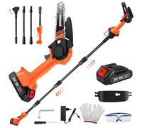 2-in-1 Cordless Pole & Handheld Garden Chainsaw,6 inch Mini Chainsaw,Handheld Chain Saw Pruning Shears Chainsaw,2.3m Long Reach Telescopic Pole,Battery Powered Electric Saws for Tree Trimming, Branche