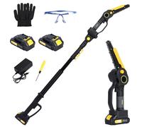 2-in-1 Cordless Pole Saw, 4.5-7.15ft Retractable Brushless Electric Pole Saws, 6" Cutting Capacity 21V Battery Pole Chainsaw, 12.63ft Reach Pole Saw for Tree Trimming(Battery and Charger Included)