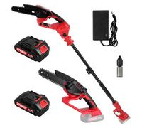 2-in-1 Cordless Pole Saw & Mini Chainsaw, 21V Brushless Motor, 12.47FT Max Reach, 2 x 1500mAh Batteries, Electric Chainsaw for Wood Cutting Trimming Branch