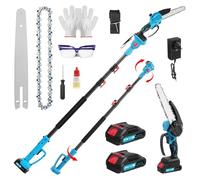 2-in-1 Cordless Pole Saw & Mini Chainsaw, 6 Inch Mini Chainsaw Cordless with Extension Pole, Brushless Electric Pole Saw Long Reach Battery Powered Pole Saw for Tree Trimming Pruning and Wood Cutting