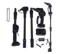 2-in-1 Cordless Pole Saw & Mini Chainsaw, Telescopic Long Reach Pruner, 24V Li-Ion Battery Powered Electric High Branch Saw for Tree Trimming, 8cm Cutting Diameter, 2.0AH Battery (1.7m/5.6FT)