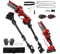 2-in-1 Cordless Pole Saw & Mini Chainsaw with 2 X 2.0Ah Batteries, 6 Inch Brushless Electric Chainsaw for Makita 18V Battery, Extend Pole to 2 m, 180° Adjust Head, for Tree Branch Trimming Cutting