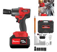 2-in-1 Cordless Power Impact Wrench, 21V Electric Brushless Driver 550N.m. 1/2" Chuck High Torque 4pc Impact Drill Sockets Fast Charger & Home Tools Kit Set - Orange
