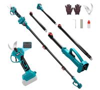 2-in-1 Cordless Pruning Shears Compatible with Ma-Kita 18V, Electric Garden Shears with 2m Extension Pole, 45mm Cutting Diameter, Grinding Stone and Replacement Blades (Battery Not Included)