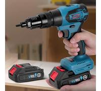2-IN-1 Cordless Rivet Nut Gun Set (M3M4M5M6M8M10M12), Portable Battery Powered Pop Rivet Insert Installation Tool Automatic Manual Range Memory Mode Electric Assembly Nutsert Gun ( Size : 2Battery )
