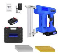 2-in-1 Cordless Staple Nail Gun, Contact Actuated Mode Electric Staple Gun for Upholstery Work Battery Nail Guns with Battery and Charger, Pin Guns, Brad Nailer, Staplers & Tackers, Blue