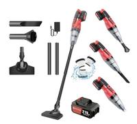 2-in-1 Cordless Vacuum Cleaner, 5500PA Powerful Suction, Lightweight Stick Vacuum with LED & HEPA Filter, for Hardwood Floors, Carpets, Pet Hair, Cars, Stairs with 1x 2200mAh Rechargeable Battery