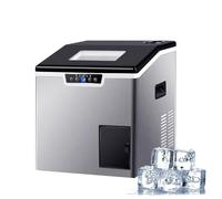 2 In 1 Countertop Ice Maker and Crusher, Automatic with LCD Screen, Self Cleaning, Easy Operation for Home, Bar, Camping, RV