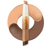 2 in 1 Cream Bronzer and Highlighter Stick,Non-greasy & Non-drying Contours Makeup Pencil,Easily to Create a Natural Matte Finishing with Highly Formula,Long Lasting Waterproof Face Brighten(05#DEEP)