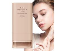 2 In 1 Cream Foundation Stick, 20g Moisturizing Foundation Concealer Full Coverage, Instant Concealing Eraser with Built-In Foundation Brush, Portable Duals Ended Stick Foundation, for Women & Girls