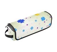 2-in-1 Curling Iron Travel Case and Heat Resistant Mat Removable Hair Styling Accessories Organizer for Flat Irons, Straighteners, Curling Irons, Colorful Rainbow Clover Trave Case for Women