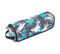 2-in-1 Curling Iron Travel Case and Heat Resistant Mat with Zipper Heating Tools Travel Bag Organizer for Hot Tools Curling Iron Flat Irons Hair Volumizer Styler, 1970s Disco Retro Grunge