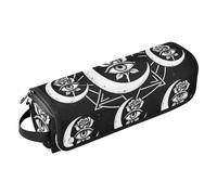 2-in-1 Curling Iron Travel Case and Heat Resistant Mat with Zipper Occult Crescent Moon Rose Gothic Large Capacity Hair Tool Organizer for Hot Tools Curling Iron Flat Irons Hair Volumizer