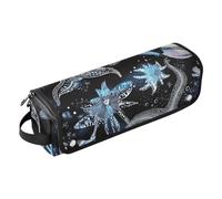 2-in-1 Curling Iron Travel Case and Heat Resistant Mat with Zipper Waterproof Portable Open Flat Travel Bag for Hot Tools Curling Iron Flat Irons Hair Volumizer Styler, Blue Glitter Starfish Shell