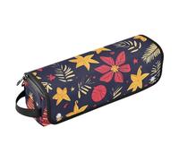 2-in-1 Curling Iron Travel Case and Heat Resistant Mat with Zipper Waterproof Portable Open Flat Travel Bag for Hot Tools Curling Iron Flat Irons Hair Volumizer Styler, Tropical Christmas