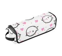 2-in-1 Curling Iron Travel Case Funny Pattern Unicorns Fish Pink White Travel Bag for Women Heating Tools Travel Bag Organizer for Flat Irons, Straighteners, Curling Irons