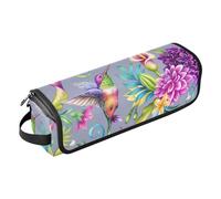 2-in-1 Curling Iron Travel Case Travel Case for Women with Heat Resistant Mat, Digital Botanical Watercolor Illustration for Straigheners, Curling Iron, Hair Dryer