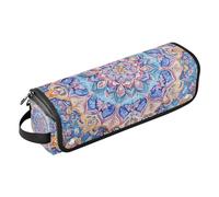 2-in-1 Curling Iron Travel Case with Heat Resistant Pad Large Hair Straigheners Travel Case for Straigheners, Curling Iron, Hair Dryer, Bohemian Boho Vintage Mandala