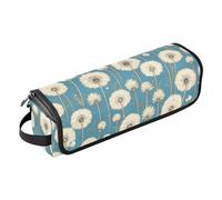 2-in-1 Curling Iron Travel Case with Heat Resistant Pad Portable Hair Styling Tool Organizer for Straigheners, Curling Iron, Hair Dryer, White Dandelion Flower Retro Vintage Victorian Trave, white