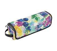 2-in-1 Curling Iron Travel Case with Heat Resistant Pad Portable Travel Carrying Case for Curling Iron Straightener Flat Hair Dryer, Fruits Vivid Color Travel Accessory
