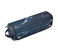 2-in-1 Curling Iron Travel Case with Iron Mat Waterproof Hair Tools Travel Organizer for Hot Tools Curling Iron Flat Irons Hair Volumizer Styler, Fake Glitter Marble Grain Navy Blue Hair