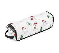 2-in-1 Curling Iron Travel Case with Removable Heat Resistant Mat Waterproof Curling Iron Travel Case for Flat Hot Tools and Haircare Accessories Cute Christmas Santa Hat Ghosts Women