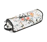 2-in-1 Curling Iron Travel Case with Removable Heat Resistant Mat Waterproof Flat Curling Irong Travel Organizer for Hot Tools Curling Iron Flat Irons Hair Volumizer Styler, Aesthetic Panda