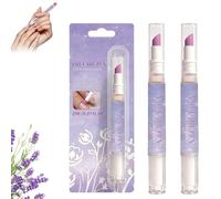 2 in 1 Cuticle Oil Pusher Pen, 2026 New Ceramic Cuticle Tool, Portable Lavender Scented Cuticle Pen for Manicure, Hydrating Nail Care Pen for Salon, Nail Repair Pen for Women (Purple-2pcs)