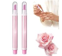 2-in-1 Cuticle Oil Pusher Pen, 2026 Upgrade Ceramic Cuticle Remover, Portable Nail Oil Pen, Cuticle Care Pen & Gentle Hangnail Remover(Rose scent*2)