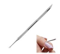 2-in-1 Cuticle Pusher & Remover Tool,Stainless Steel Manicure Tool with Loop and Beveled Head for Lifting and Removing Cuticles,Essential Nail Care Accessory and Cuticle Kit,Nail Tools,Cuticle Pusher