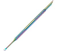 2-In-1 Cuticle Pusher Tool,Nail Etching Tool,Dual Ended Gel Nail Polish Remover Tool,Stainless Steel Nail Scraper,Loop & Beveled Head,Cuticle Sticks,Manicure Tools,for Cuticle Trimmer Pedicure