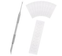 2-in-1 Cuticle Sticks,Stainless Steel Cuticle Pusher Tool with 10 Sheet Sandpaper,Non Slip Double Ended Nail Cuticle Trimmer for Manicure Pedicure